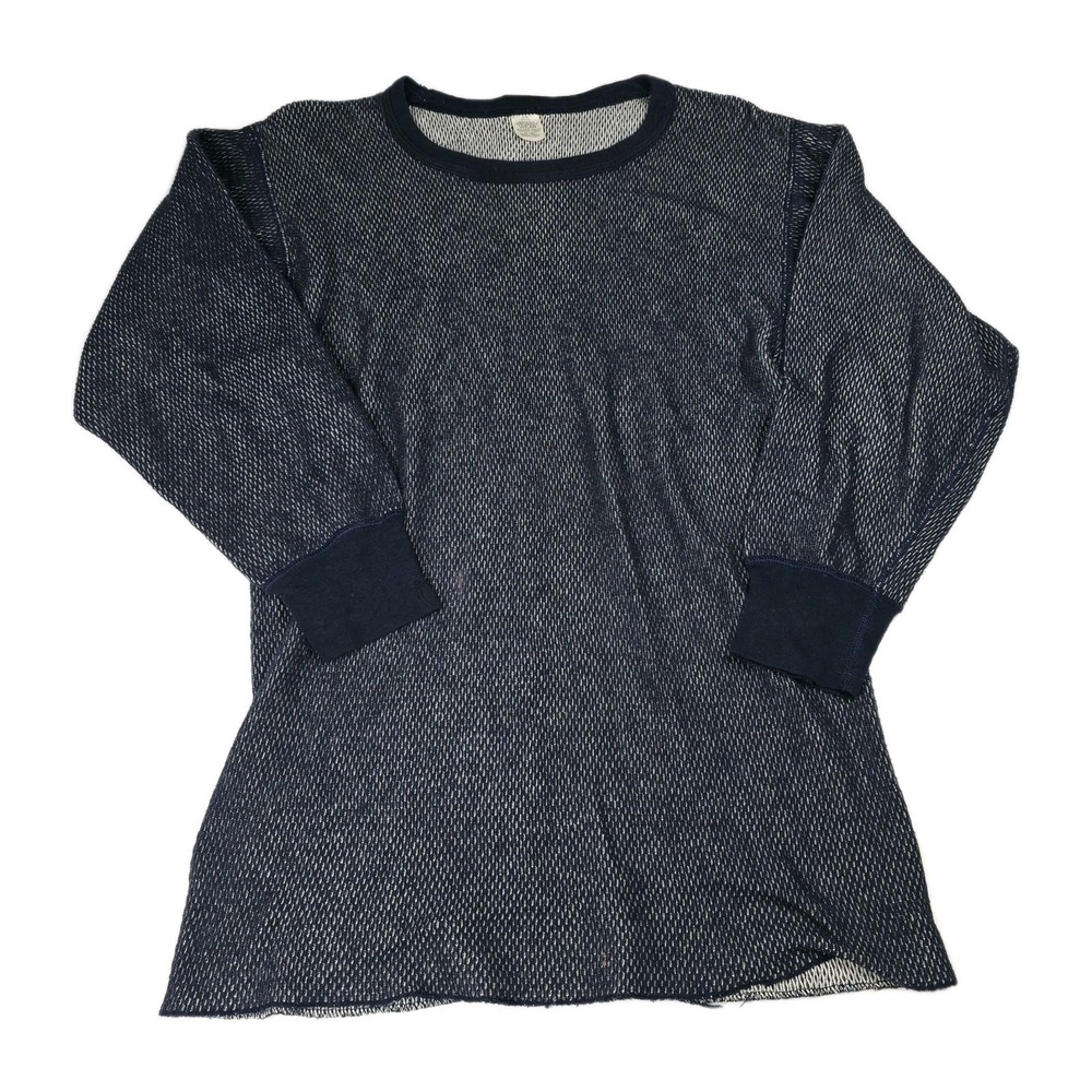 Morgan Mills Performance Wear Thermal Long Sleeve Waffle‎ Grid Knit L 42-44 Blue